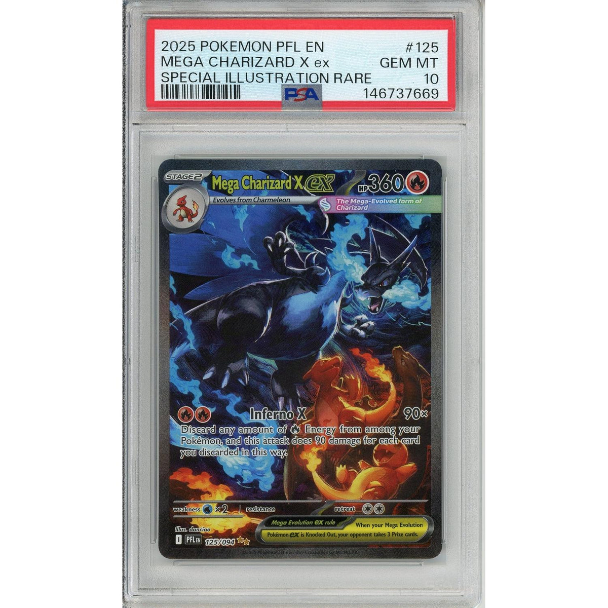 Pokémon Pokemon Graded: Mega Charizard X EX 125/94 Phantasmal Flames (2025) SIR PSA 10