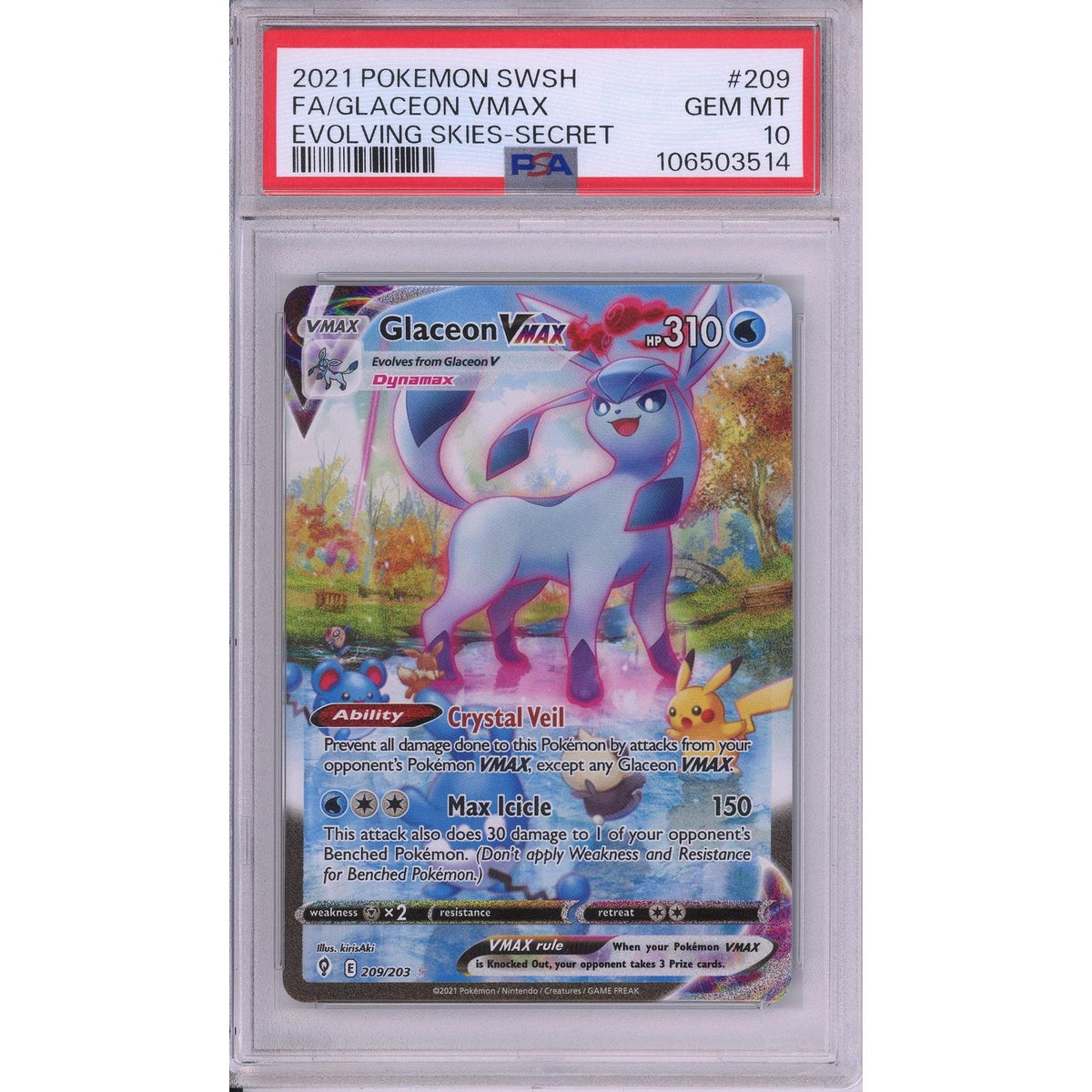 Pokémon Pokemon Graded: Glaceon VMAX PSA 10