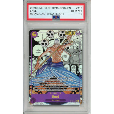 One Piece TCG One Piece Graded: Enel Op15-118 Manga Alternate Art (2026) PSA 10