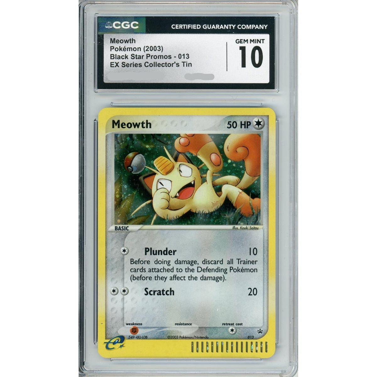 Pokémon Pokemon Graded: Meowth #13 EX Series Collector'S Tin (2003) Holo CGC 10