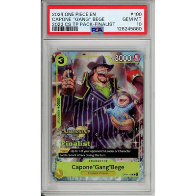 Pokémon One Piece Graded: Capone "Gang" Bege Op04-100 Champions Top Player Finalist Pack (2024) PSA 10