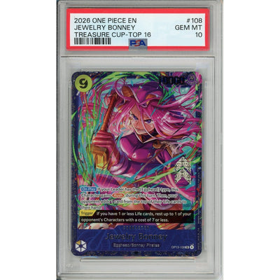 One Piece TCG One Piece Graded: Jewelry Bonney Op13-108 Treasure Cup Top 16 (2026) PSA 10