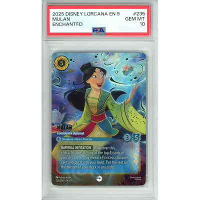 Disney Lorcana Lorcana Graded: Mulan Considerate Diplomat 235/204 Enchanted (2025) PSA 10