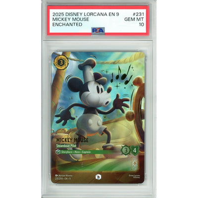 Disney Lorcana Lorcana Graded: Mickey Mouse Steamboat Pilot 231/204 Enchanted (2025) PSA 10