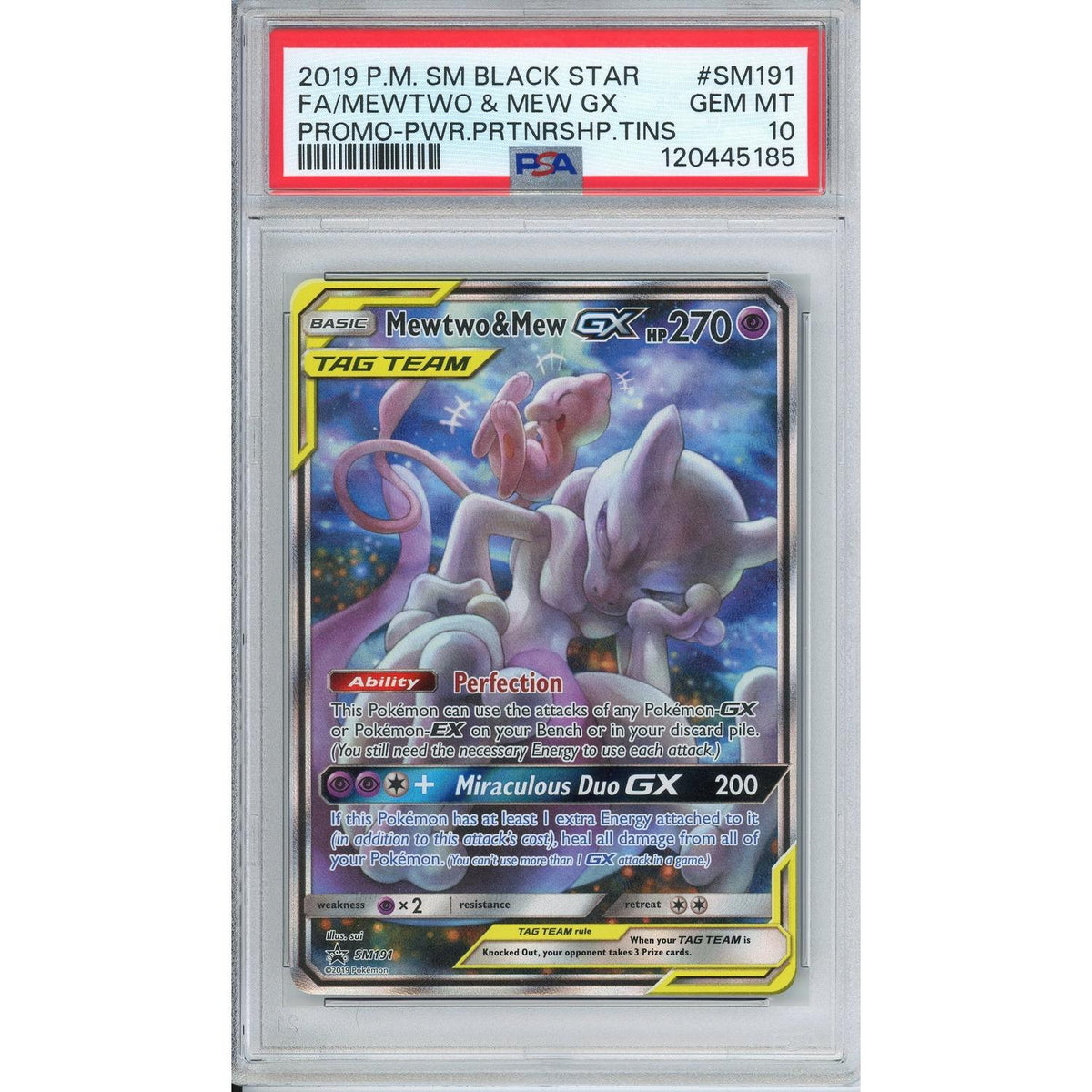 Pokémon Pokemon Graded: Mewtwo & Mew GX PSA 10