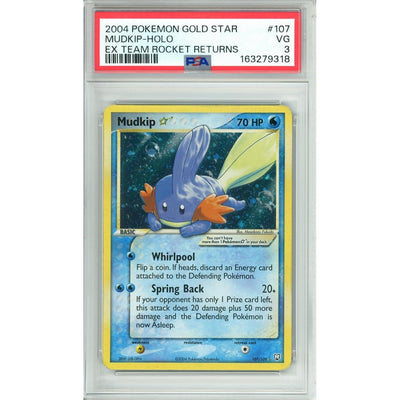 Pokémon Pokemon Graded: Mudkip Gold Star 107/109 EX Team Rocket Returns (2004) PSA 3