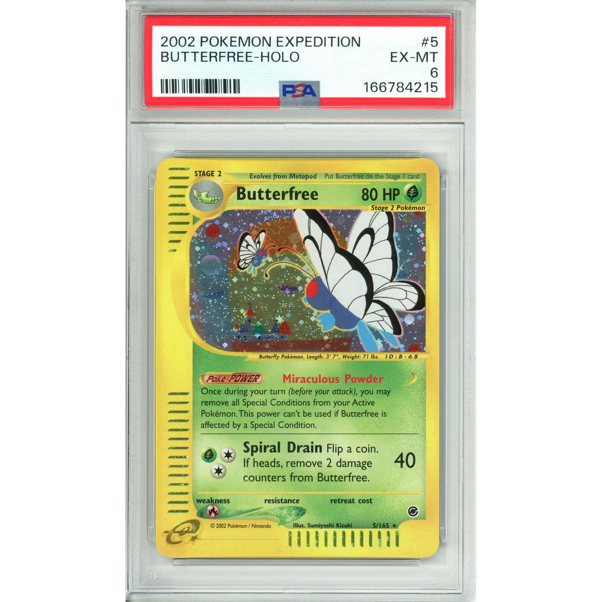 Pokémon Pokemon Graded: Butterfree 5/165 Expedition (2002) Holo PSA 6