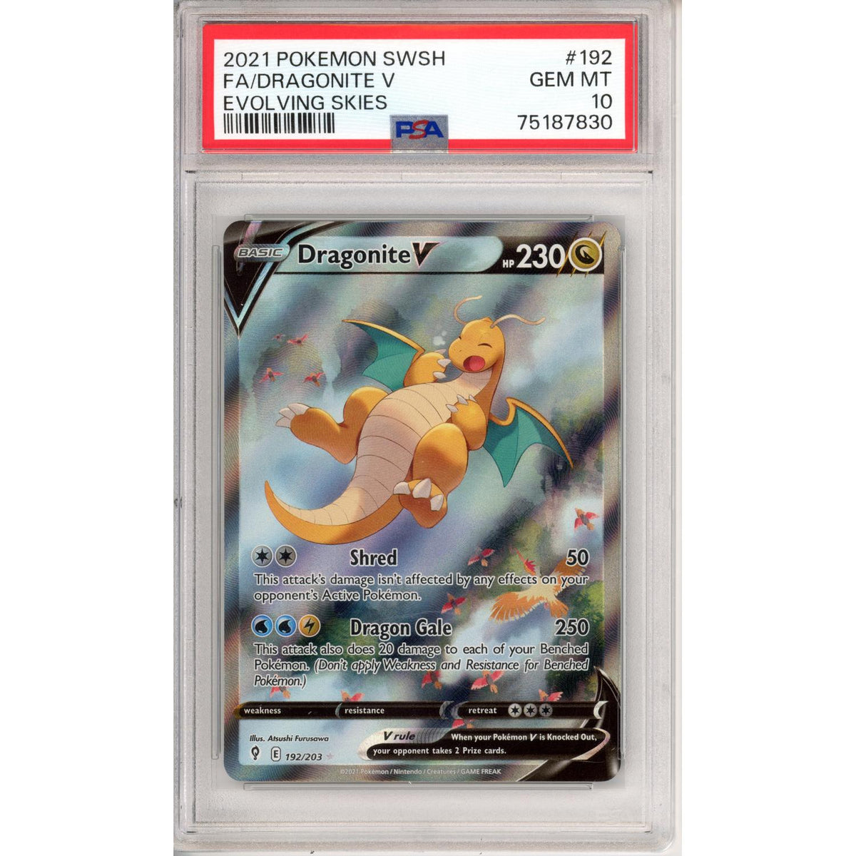 Pokémon Pokemon Graded: Dragonite V Evolving Skies PSA 10