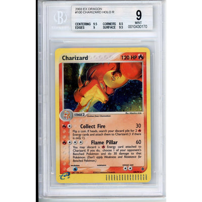 Pokémon Pokemon Graded: Charizard Holo R 2003 EX Dragon #100 Beckett 9