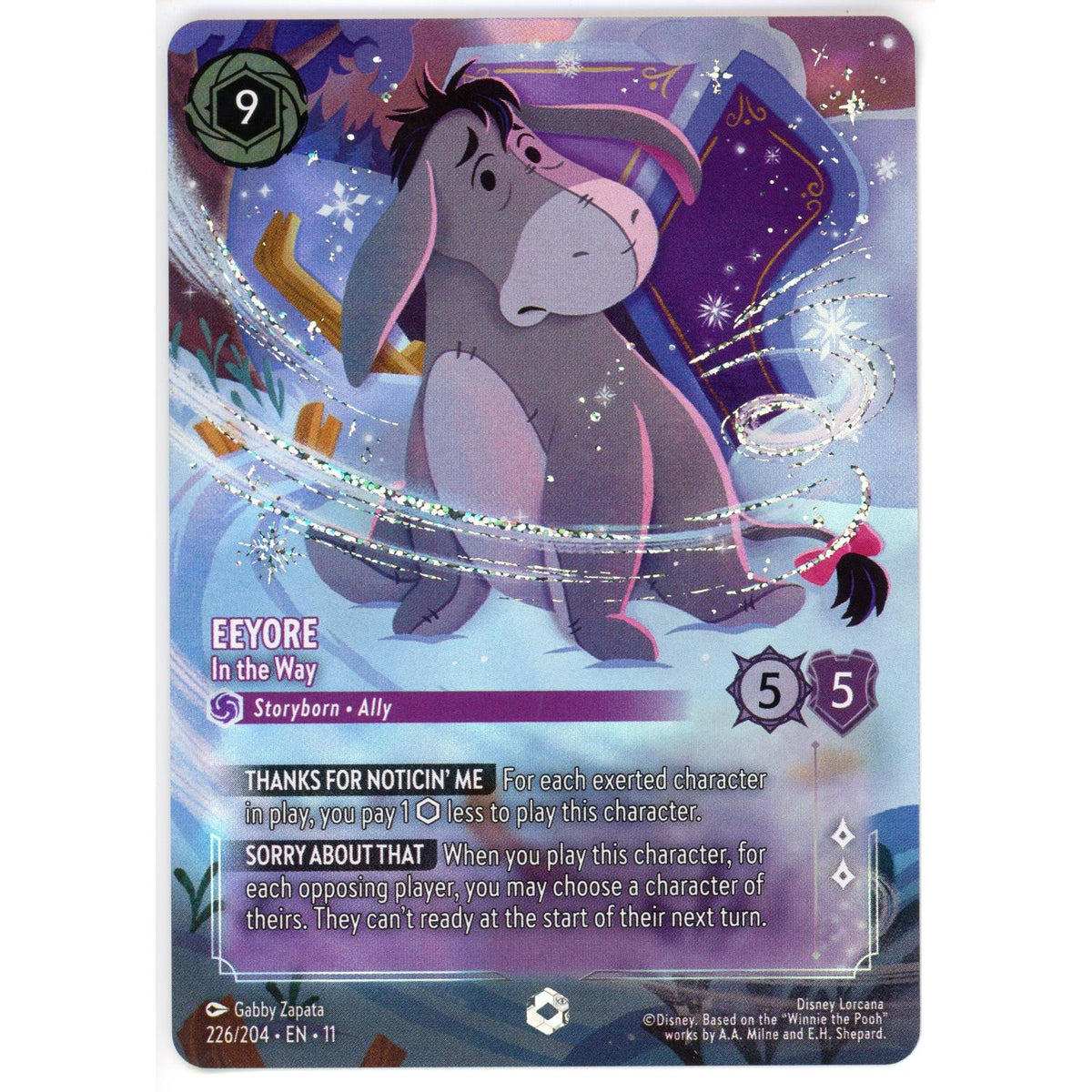 Disney Lorcana Lorcana Single: Eeyore - In The Way (Enchanted) - Winterspell (11) Near Mint