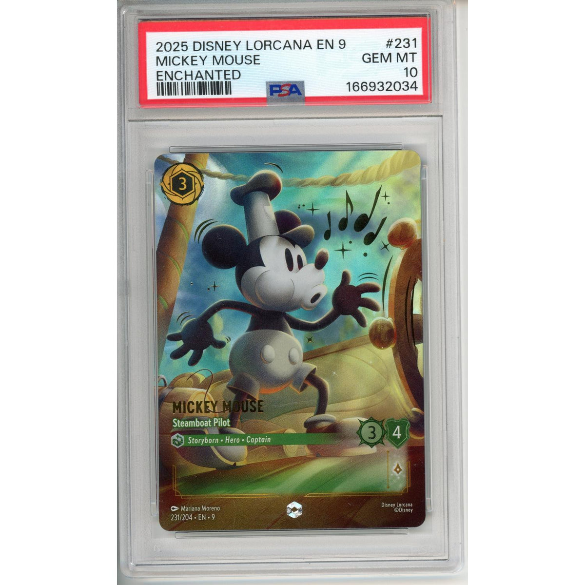 Disney Lorcana Lorcana Graded: Mickey Mouse Enchanted #231 PSA 10