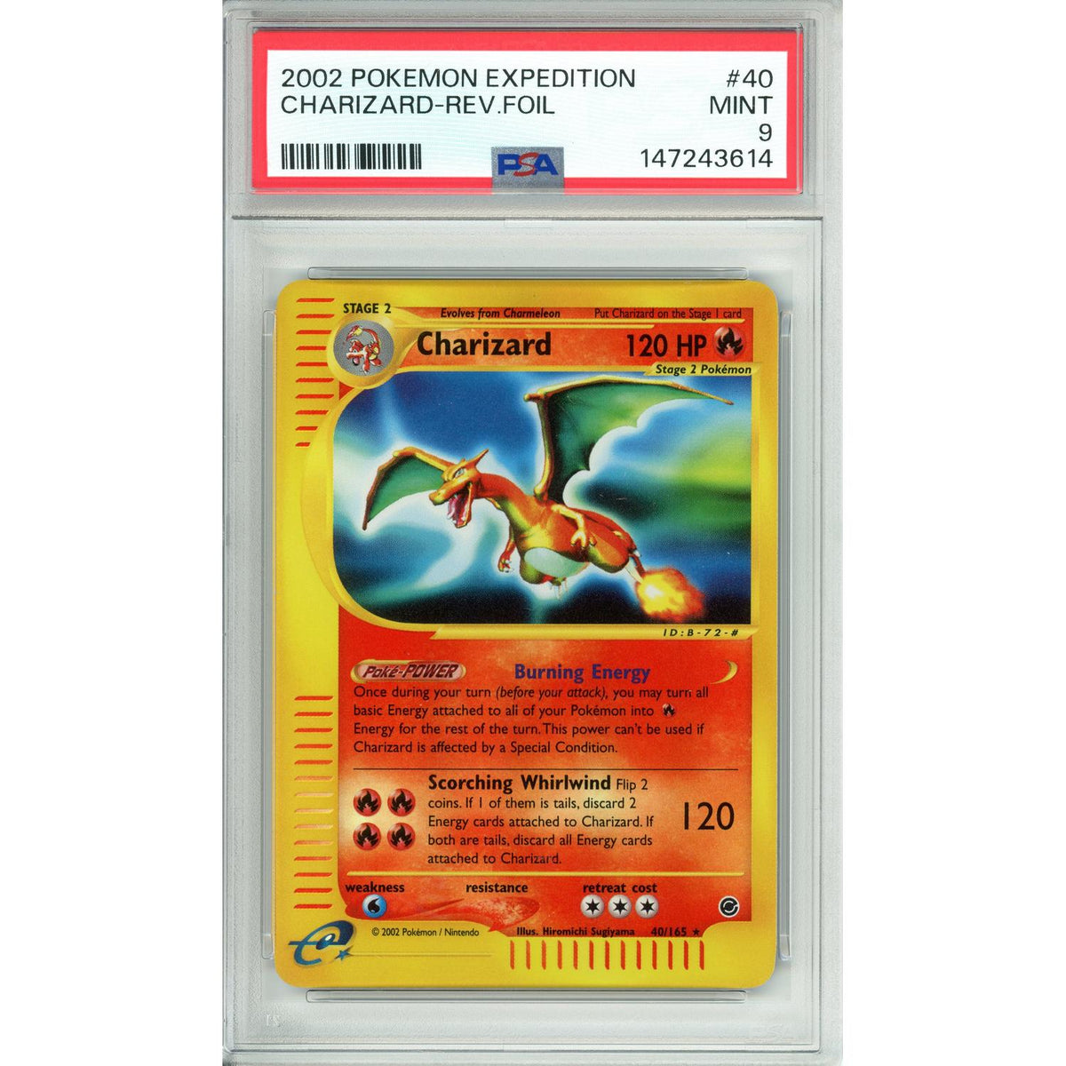 Pokémon Pokemon Graded: Charizard 40/165 Expedition (2002) Reverse Foil PSA 9