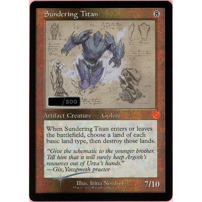 Magic The Gathering MTG Single: Sundering Titan Serialized 456/500 Brother'S War Retro Artifacts NM