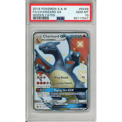 Pokémon Pokemon Graded: Charizard GX Sv49/Sv94 Hidden Fates (2019) Full Art Holo PSA 10