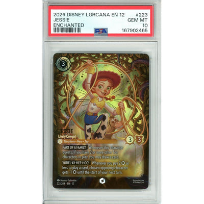 Disney Lorcana Lorcana Graded: Jessie Lively Cowgirl 223/204 Enchanted (2026) PSA 10