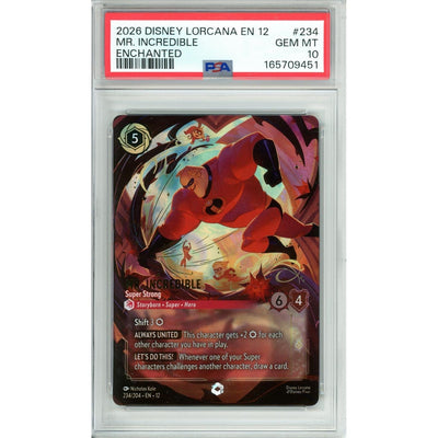 Disney Lorcana Lorcana Graded: Mr. Incredible Super Strong 234/204 Enchanted (2026) PSA 10