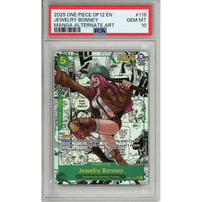 One Piece TCG One Piece Graded: Jewelry Bonney Manga Alt Art Op12-118 Legacy Of The Master PSA 10