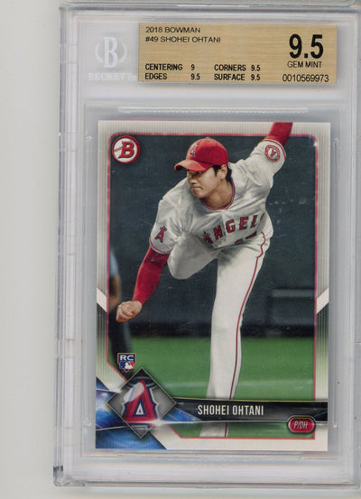 Baseball Bowman Shohei Ohtani 2018 Bowman Rookie Card BGS 9.5