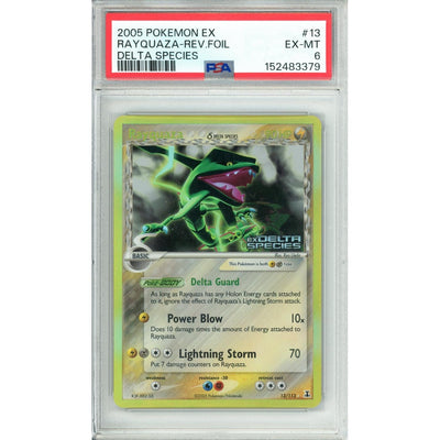 Pokémon Pokemon Graded: Rayquaza 13/113 Delta Species (2005) Reverse Foil PSA 6