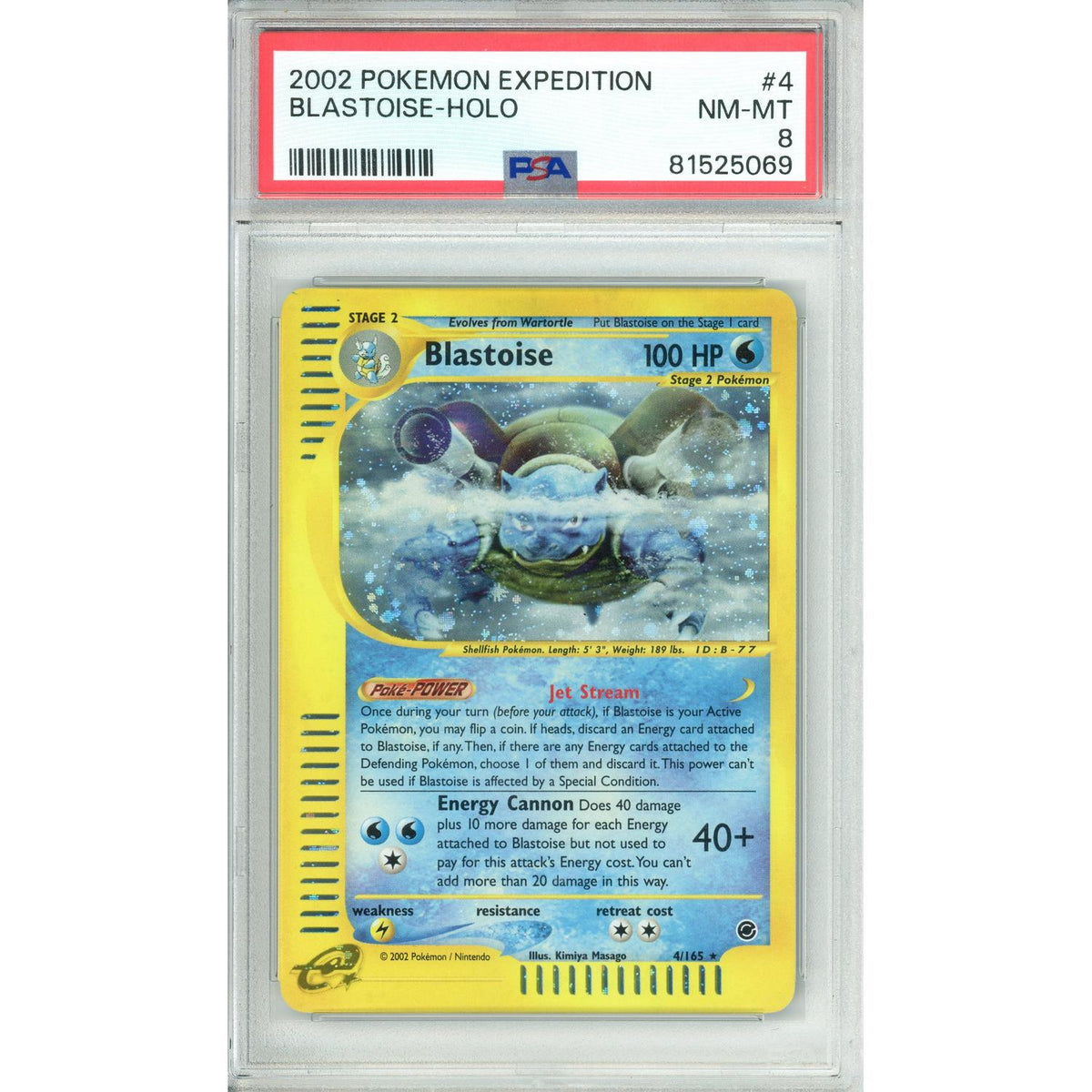 Pokémon Pokemon Graded: Blastoise 4/165 Expedition (2002) Holo PSA 8