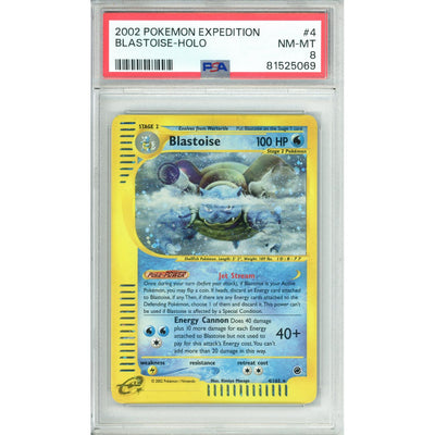 Pokémon Pokemon Graded: Blastoise 4/165 Expedition (2002) Holo PSA 8
