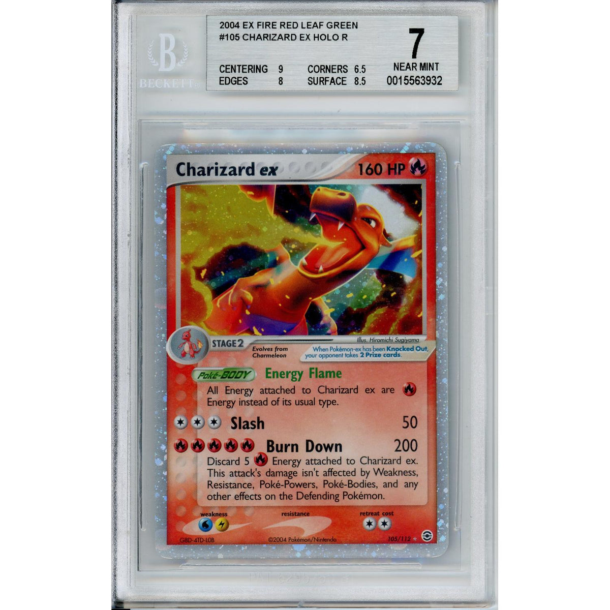 Pokémon Pokemon Graded: Charizard EX #105 Fire Red Leaf Green (2004) Beckett 7