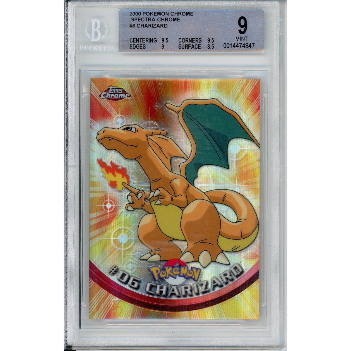 Pokémon Pokemon Graded: #06 Charizard Spectra Chrome (2000) Beckett 9