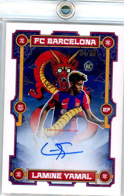 Soccer Topps Lamine Yamal 2023 Topps Fc Barcelona Diamond Eyes Dragon Rookie Auto #'D 54/99
