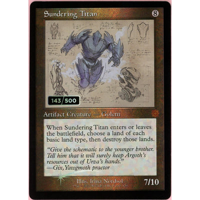 Magic The Gathering MTG Single: Sundering Titan Serialized 143/500 Brother'S War Retro Artifacts NM