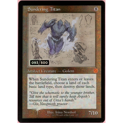 Magic The Gathering MTG Single: Sundering Titan Serialized 93/500 Brother'S War Retro Artifacts NM