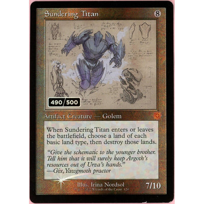 Magic The Gathering MTG Single: Sundering Titan Serialized 490/500 Brother'S War Retro Artifacts NM