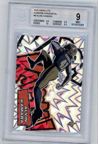 Sports Panini Alvin Kamara 2025 Panini Absolute Kaboom SSP BGS 9