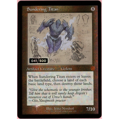 Magic The Gathering MTG Single: Sundering Titan Serialized 41/500 Brother'S War Retro Artifacts NM