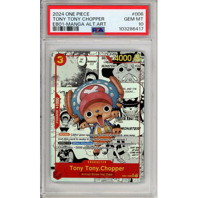 One Piece TCG One Piece Graded: Tony Tony Chopper Eb01-006 Manga Alt Art PSA 10
