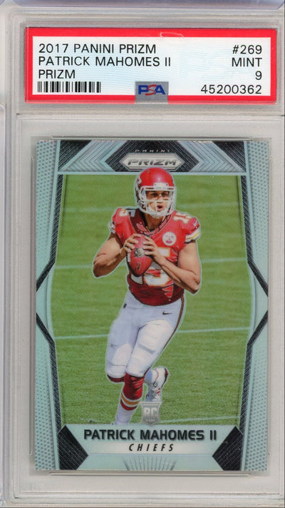 Sports Panini Patrick Mahomes 2017 Panini Prizm Silver Rc PSA 9