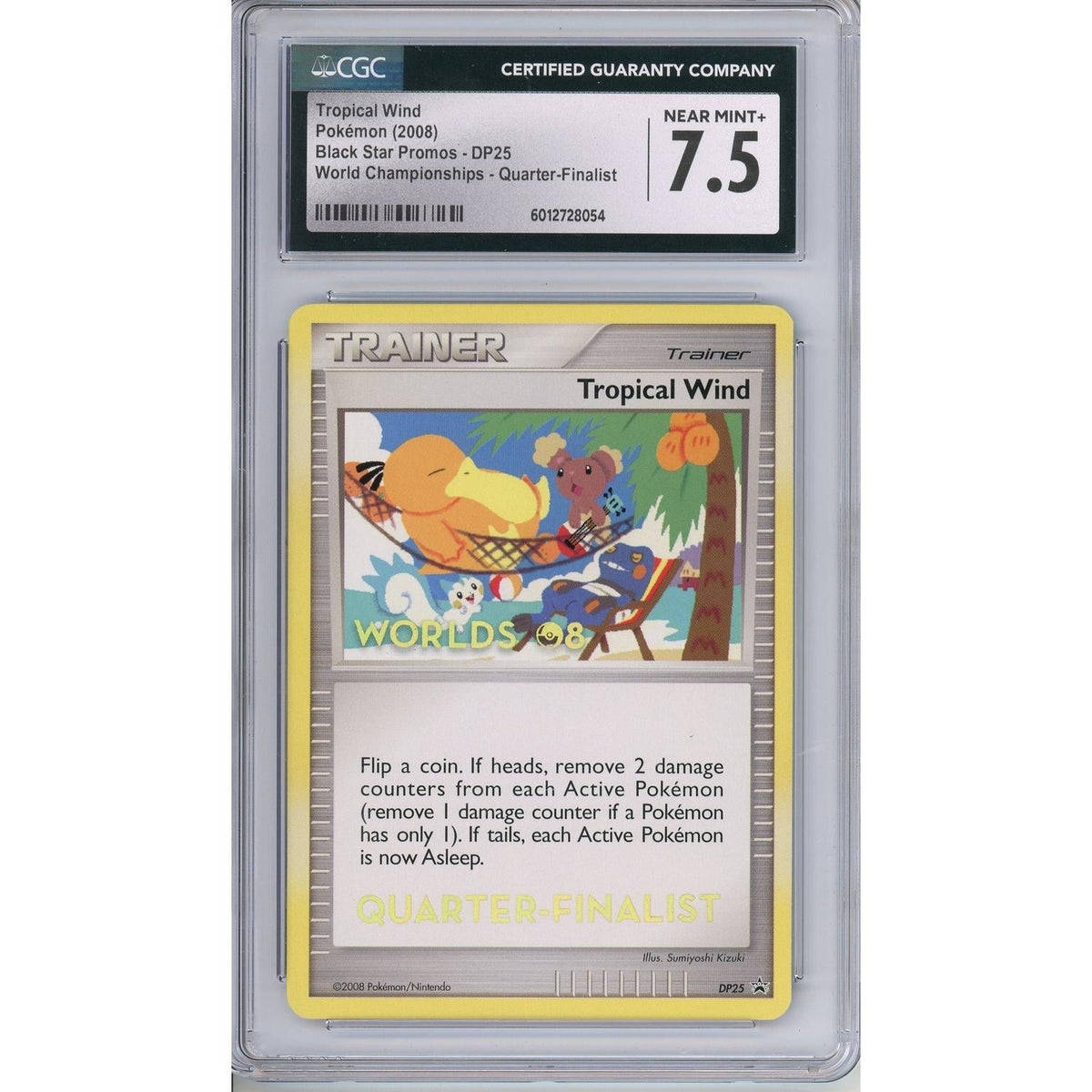 Pokémon Pokemon Graded: Tropical Wind #Dp25 Black Star Promo World Championships 2008 Quarter-Finalists CGC 7.5