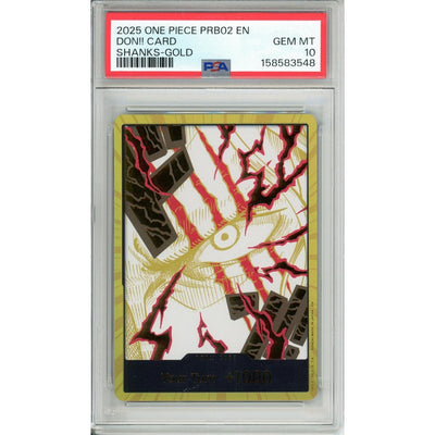 One Piece TCG One Piece Graded: Don!! Card Shanks Gold Prb02 (2025) PSA 10