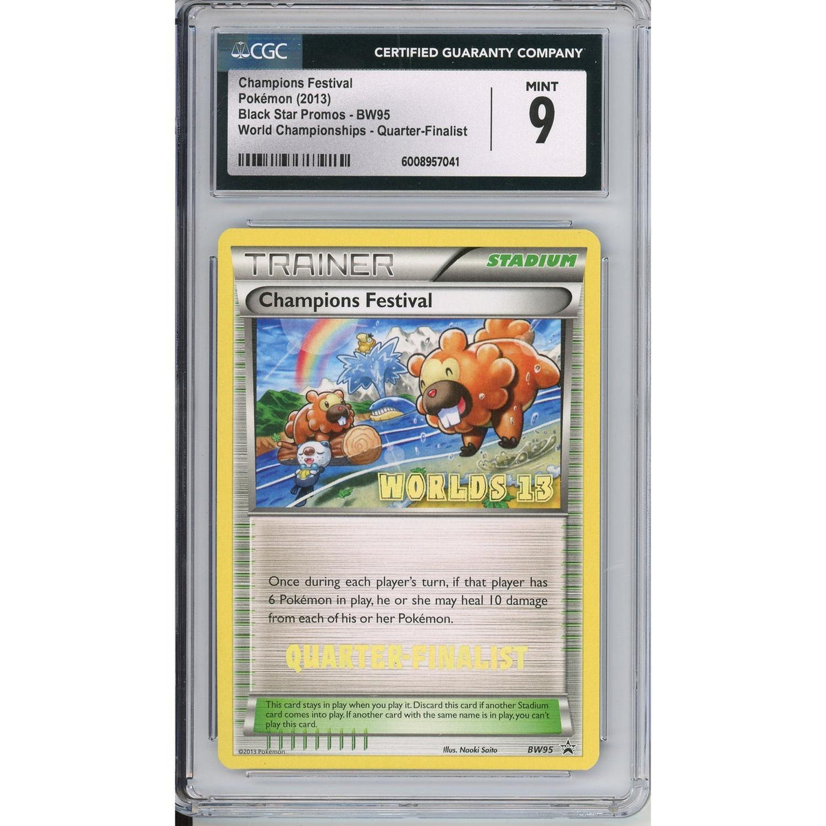 Pokémon Pokemon Graded: Champions Festival #Bw95 Black Star Promo World Championships 2013 Quarter-Finalists CGC 9