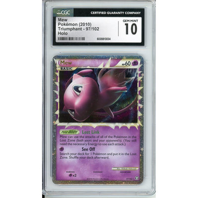 Pokémon Pokemon Graded: Mew 97/102 Triumphant (2010) Holo CGC 10