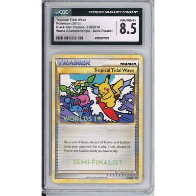 Pokémon Pokemon Graded: Tropical Tidal Wave #Hgss18 Black Star Promo World Championships 2010 Semi-Finalist CGC 8.5