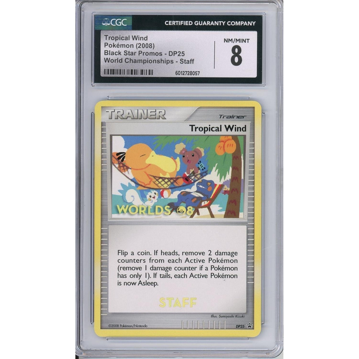 Pokémon Pokemon Graded: Tropical Wind #Dp25 Black Star Staff Promo World Championships 2008 CGC 8