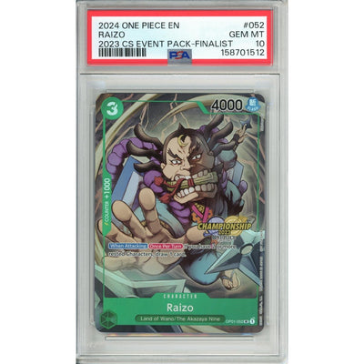 One Piece TCG One Piece Graded: Raizo Op01-052 Event Pack Finalist (2024) PSA 10