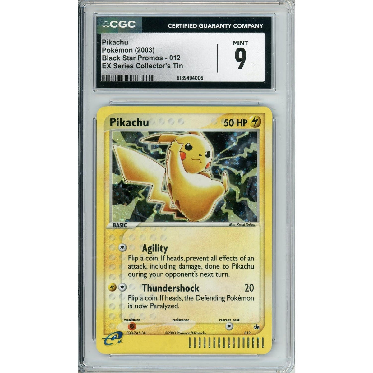 Pokémon Pokemon Graded: Pikachu #12 EX Series Collector'S Tin Promo (2003) CGC 9