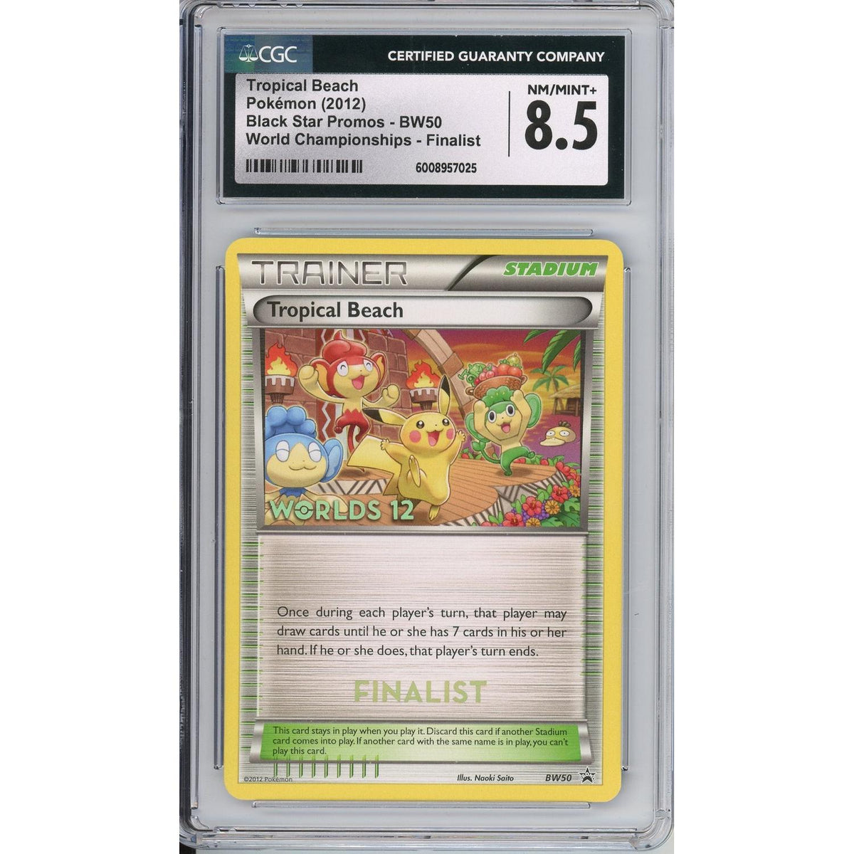 Pokémon Pokemon Graded: Tropical Beach #Bw50 Black Star Promo World Championships 2012 Finalists CGC 8.5