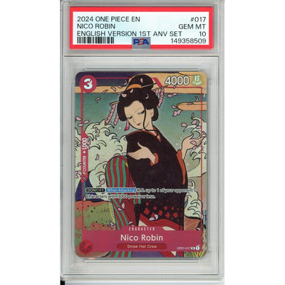 One Piece TCG One Piece Graded: Nico Robin Op01-017 1st Anniversary Set (2024) PSA 10
