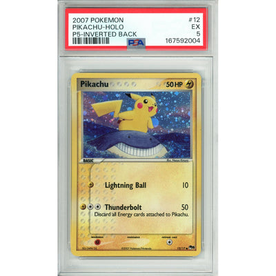 Pokémon Pokemon Graded: Pikachu 12/17 Pop Series 5 (2007) Inverted Back PSA 5