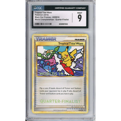 Pokémon Pokemon Graded: Tropical Tidal Wave #Hgss18 Black Star Promo World Championships 2010 Quarter Finalists CGC 9