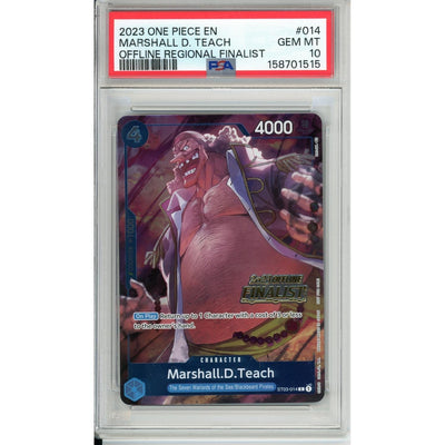 One Piece TCG One Piece Graded: Marshall D. Teach St03-014 Offline Regionals Finalist 2023 PSA 10