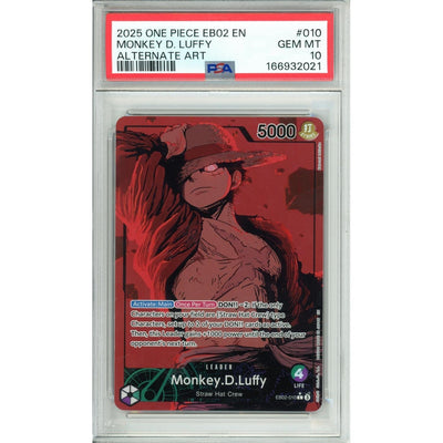 Pokémon One Piece Graded: Monkey D. Luffy Eb02 Leader Alternate Art (2025) PSA 10