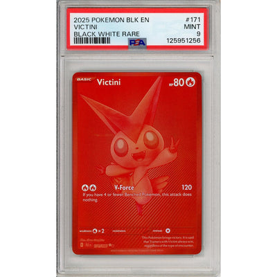 Pokémon Pokemon Graded: Victini 171/86 Black Bolt (2025) Red Monochrome Holo PSA 9